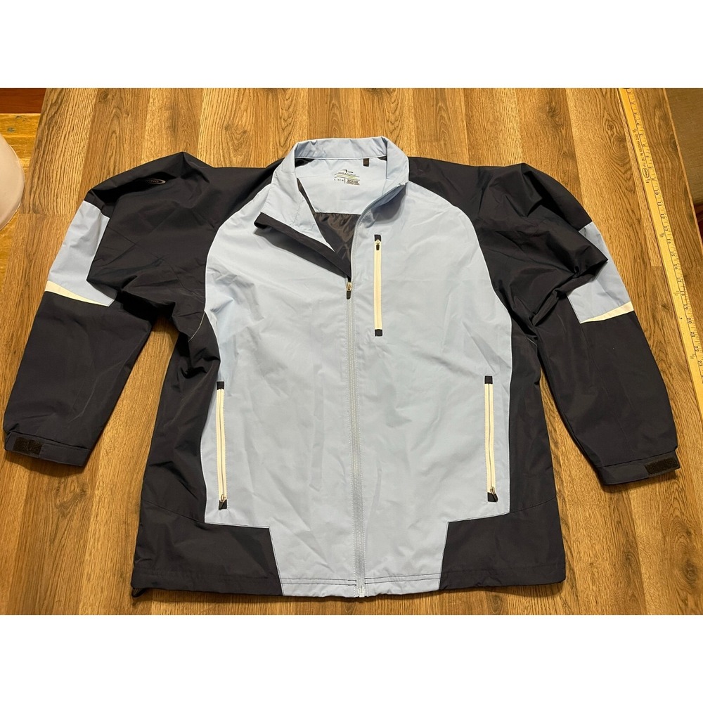 Page & Tuttle Jacket, Men's Size Large, Light/Dark Blue, Windbreaker, Zip up